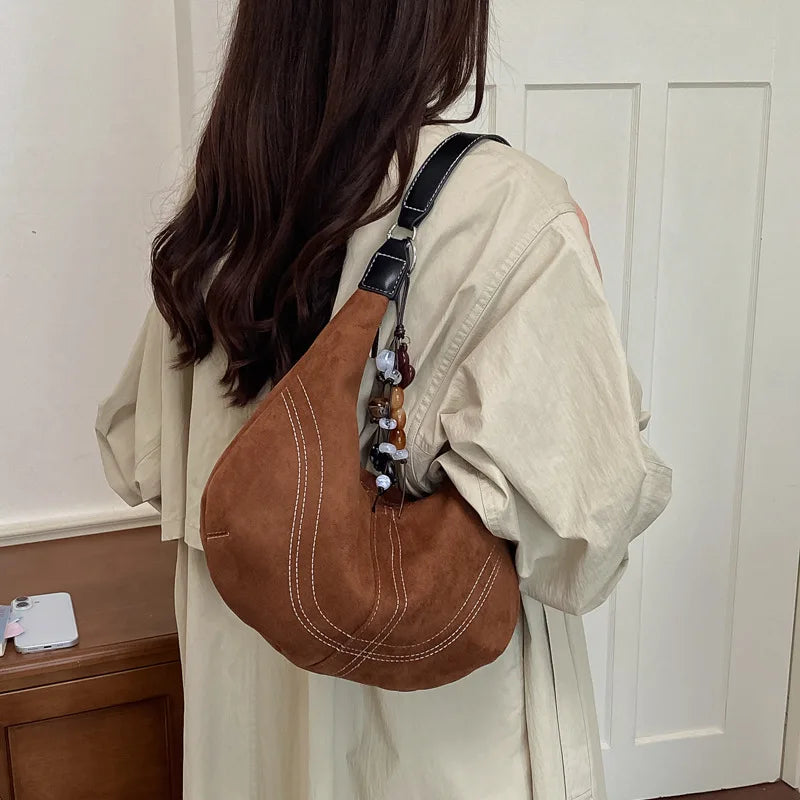 The Suede-Look Dumpling Bag