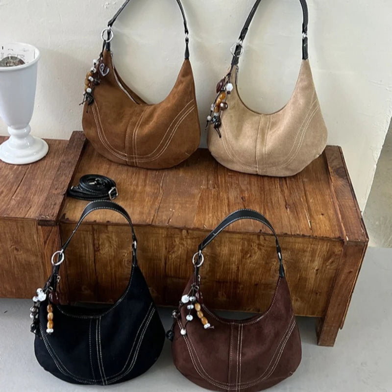 The Suede-Look Dumpling Bag