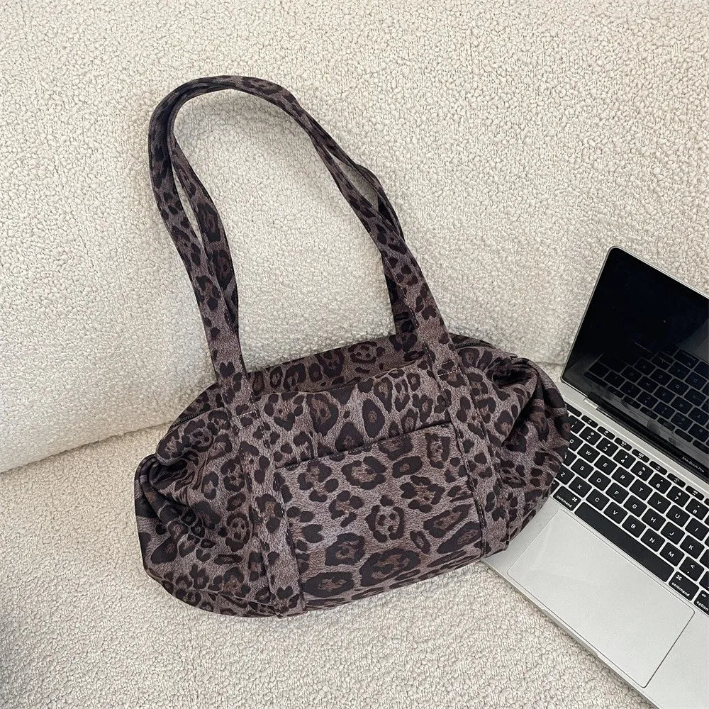 The Leopard Print Canvas Tote, product photograph for the SIX7 handbag collection